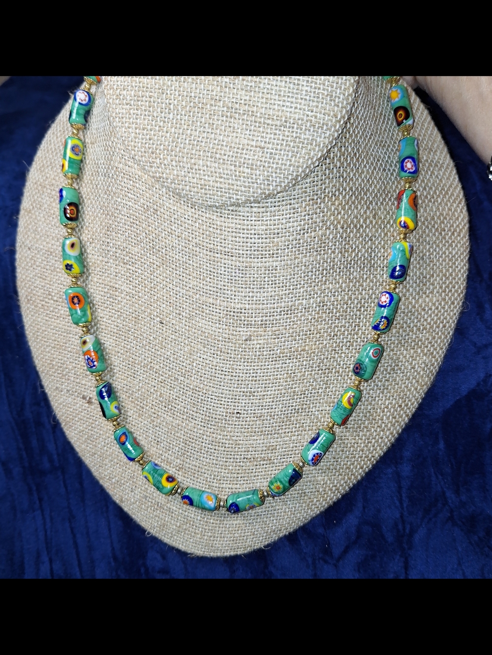 Vintage Handmade Millefiori Glass Bead Necklace